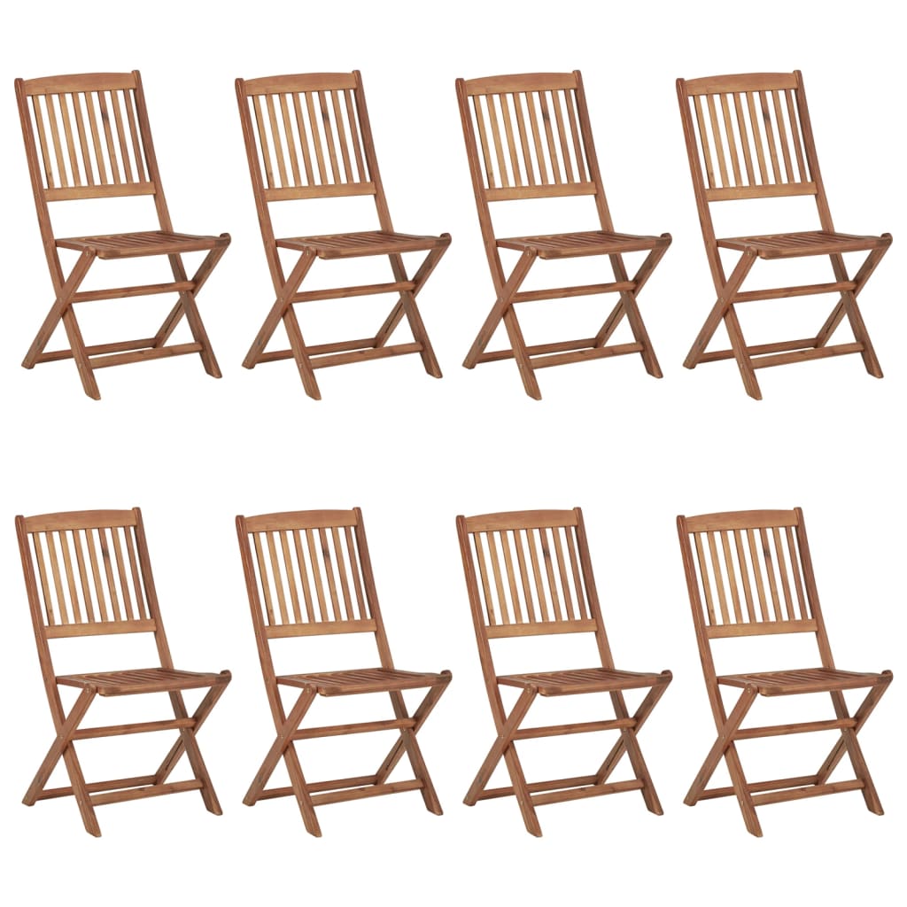 Tuinstoelen 8 st inklapbaar met kussens massief acaciahout is nu te koop bij PeponiXL, paradijselijk wonen!