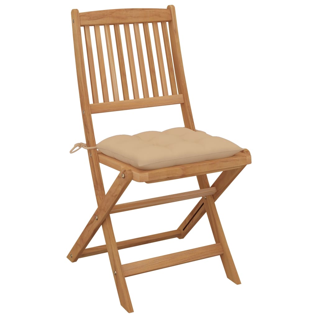 Tuinstoelen 8 st inklapbaar met kussens massief acaciahout is nu te koop bij PeponiXL, paradijselijk wonen!
