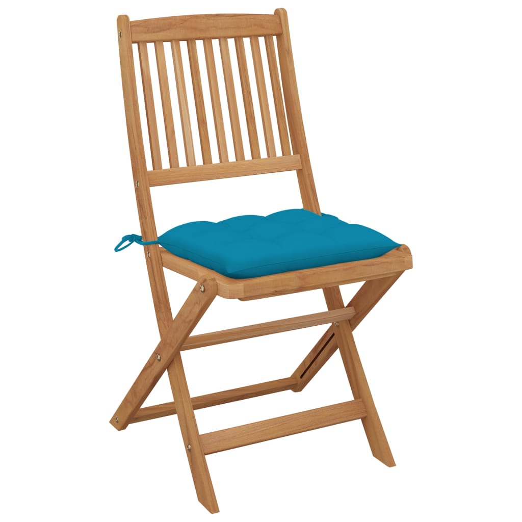 Tuinstoelen 8 st inklapbaar met kussens massief acaciahout is nu te koop bij PeponiXL, paradijselijk wonen!