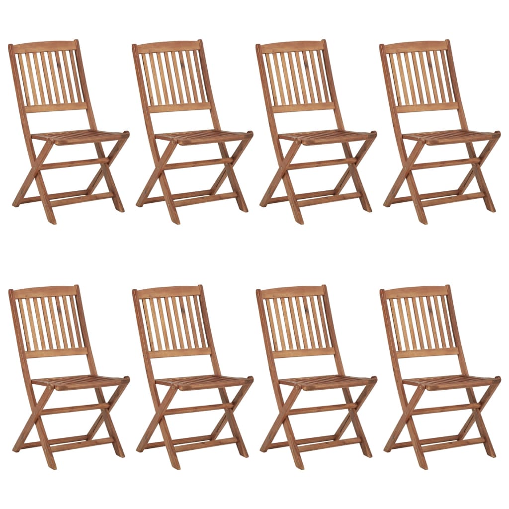 Tuinstoelen 8 st inklapbaar met kussens massief acaciahout is nu te koop bij PeponiXL, paradijselijk wonen!