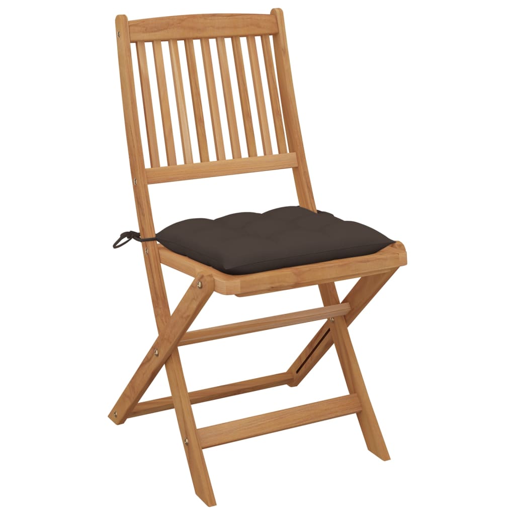 Tuinstoelen 8 st inklapbaar met kussens massief acaciahout is nu te koop bij PeponiXL, paradijselijk wonen!