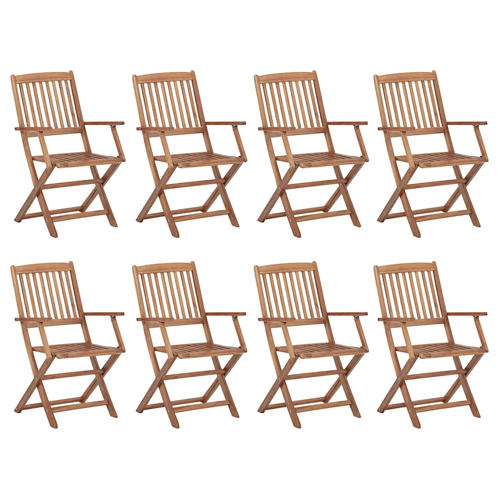 Tuinstoelen 8 st inklapbaar met kussens massief acaciahout is nu te koop bij PeponiXL, paradijselijk wonen!