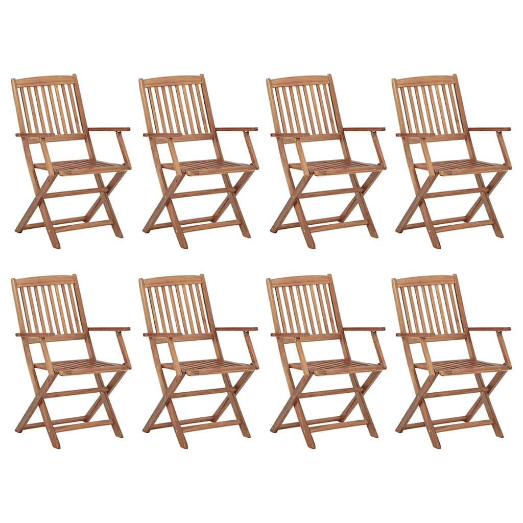 Tuinstoelen 8 st inklapbaar met kussens massief acaciahout is nu te koop bij PeponiXL, paradijselijk wonen!