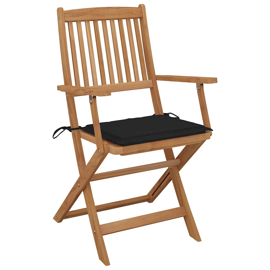 Tuinstoelen 8 st inklapbaar met kussens massief acaciahout is nu te koop bij PeponiXL, paradijselijk wonen!
