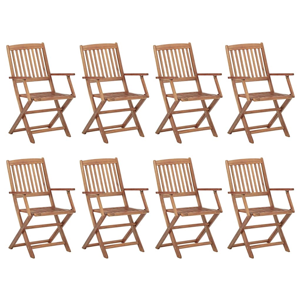 Tuinstoelen 8 st inklapbaar met kussens massief acaciahout is nu te koop bij PeponiXL, paradijselijk wonen!