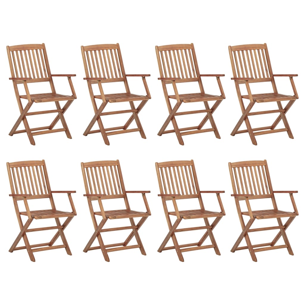 Tuinstoelen 8 st inklapbaar met kussens massief acaciahout is nu te koop bij PeponiXL, paradijselijk wonen!