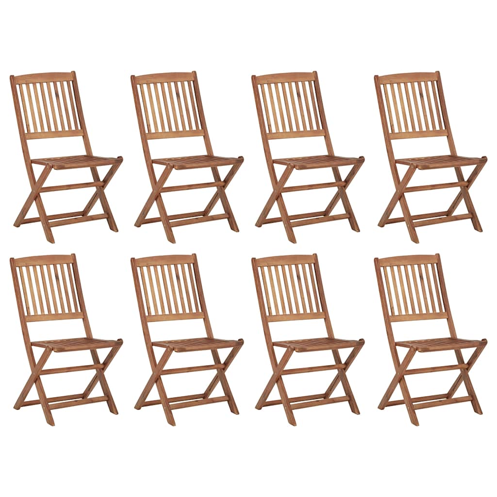 Tuinstoelen 8 st inklapbaar met kussens massief acaciahout is nu te koop bij PeponiXL, paradijselijk wonen!