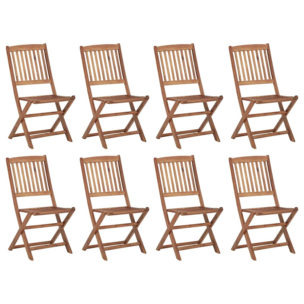 Tuinstoelen 8 st inklapbaar met kussens massief acaciahout is nu te koop bij PeponiXL, paradijselijk wonen!
