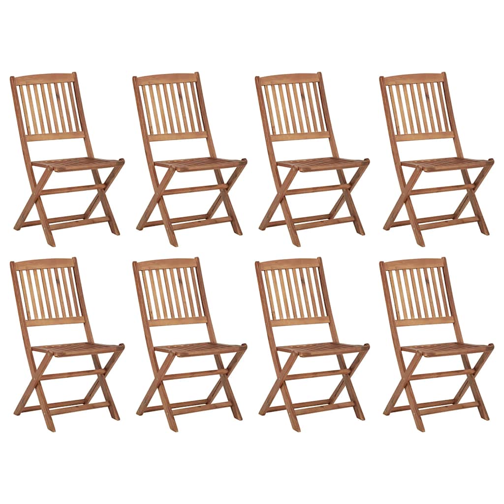 Tuinstoelen 8 st inklapbaar met kussens massief acaciahout is nu te koop bij PeponiXL, paradijselijk wonen!