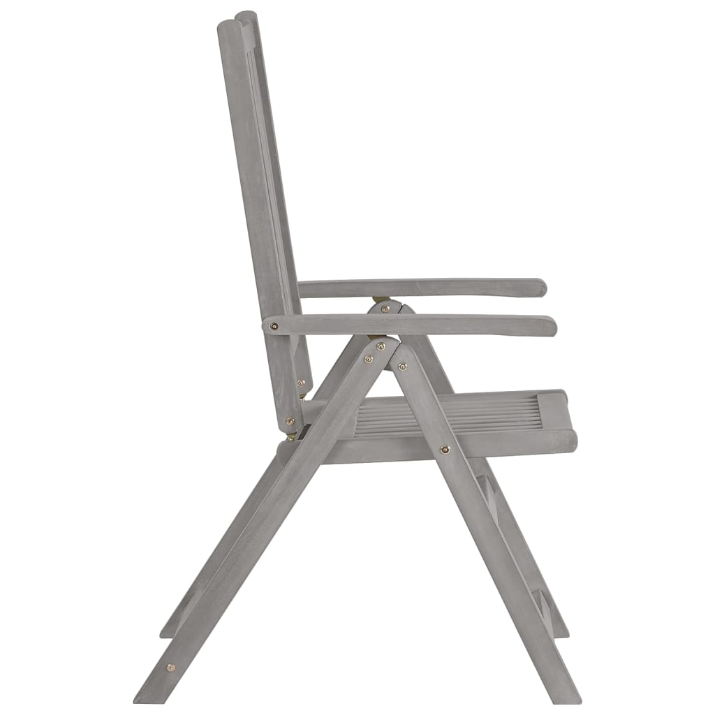 Tuinstoelen 8 st verstelbaar met kussens acaciahout grijs is nu te koop bij PeponiXL, paradijselijk wonen!