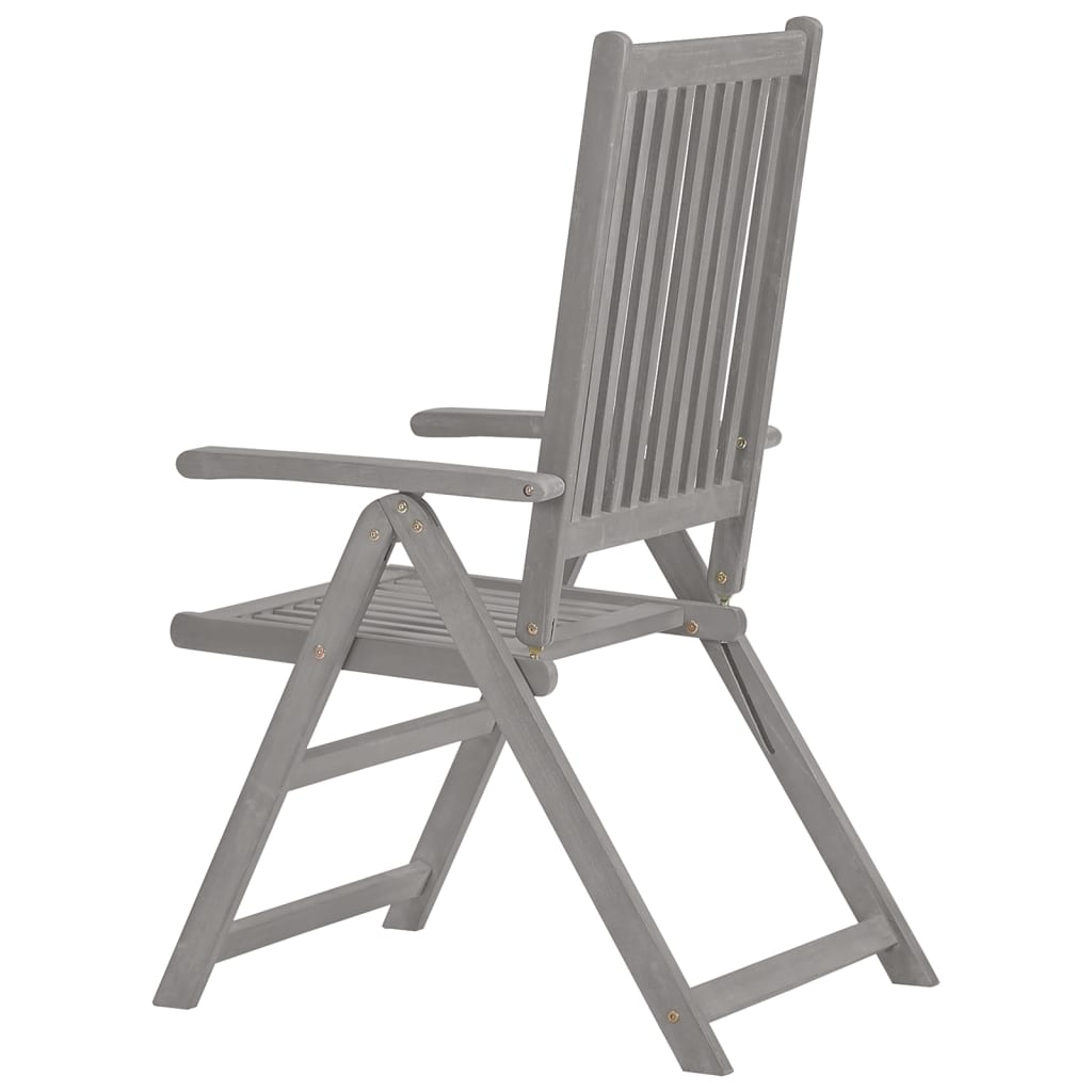 Tuinstoelen 8 st verstelbaar met kussens acaciahout grijs is nu te koop bij PeponiXL, paradijselijk wonen!