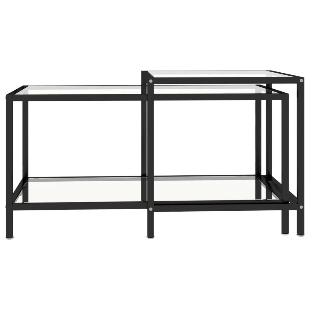 2-delige Salontafelset gehard glas transparant is nu te koop bij PeponiXL, paradijselijk wonen!