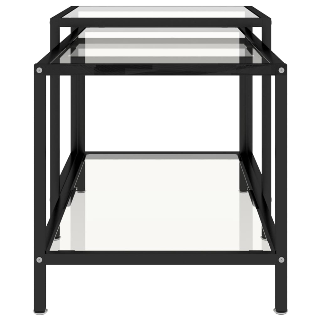 2-delige Salontafelset gehard glas transparant is nu te koop bij PeponiXL, paradijselijk wonen!