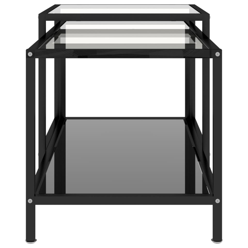 2-delige Salontafelset gehard glas zwart is nu te koop bij PeponiXL, paradijselijk wonen!