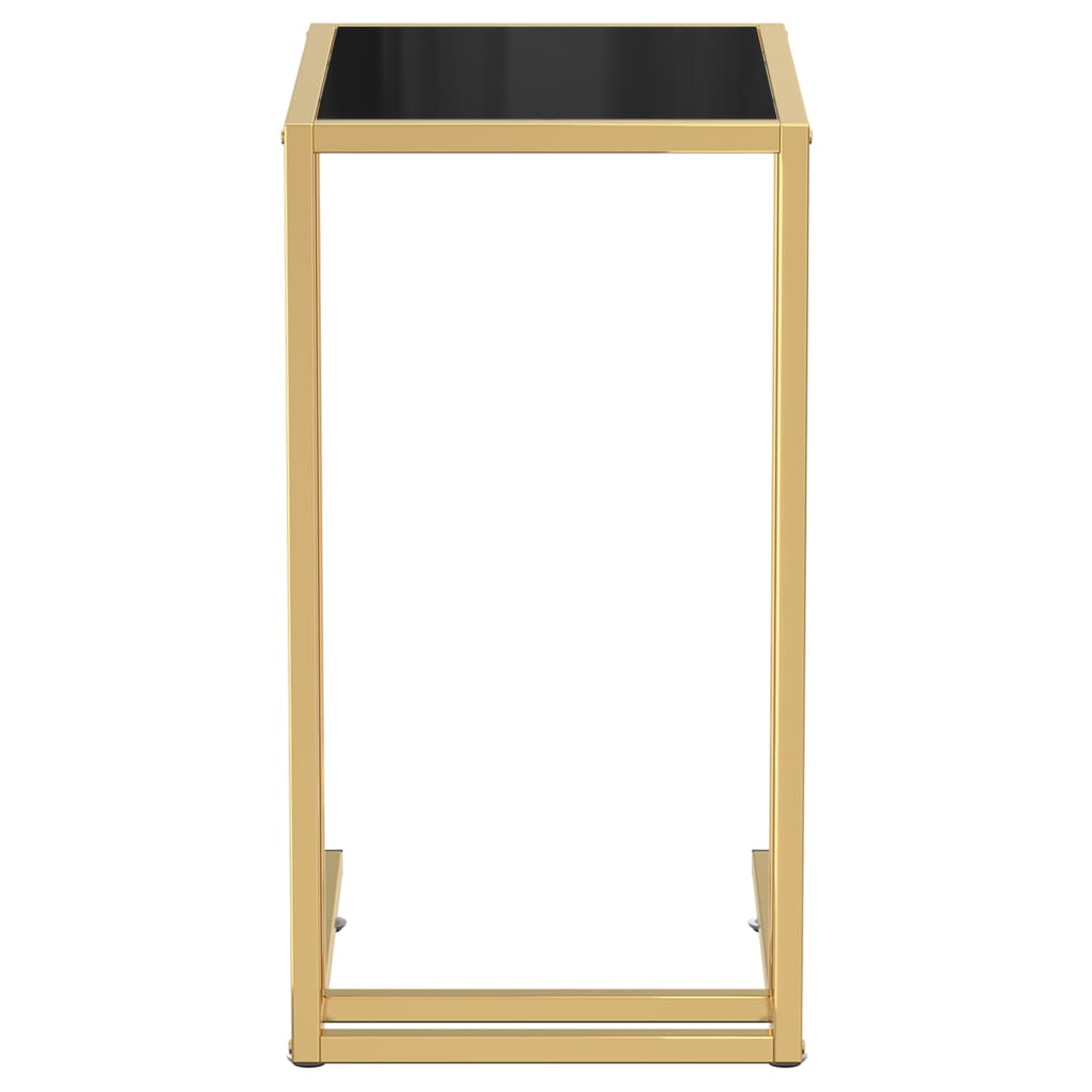 Computer bijzettafel 50x35x65 cm gehard glas zwart is nu te koop bij PeponiXL, paradijselijk wonen!