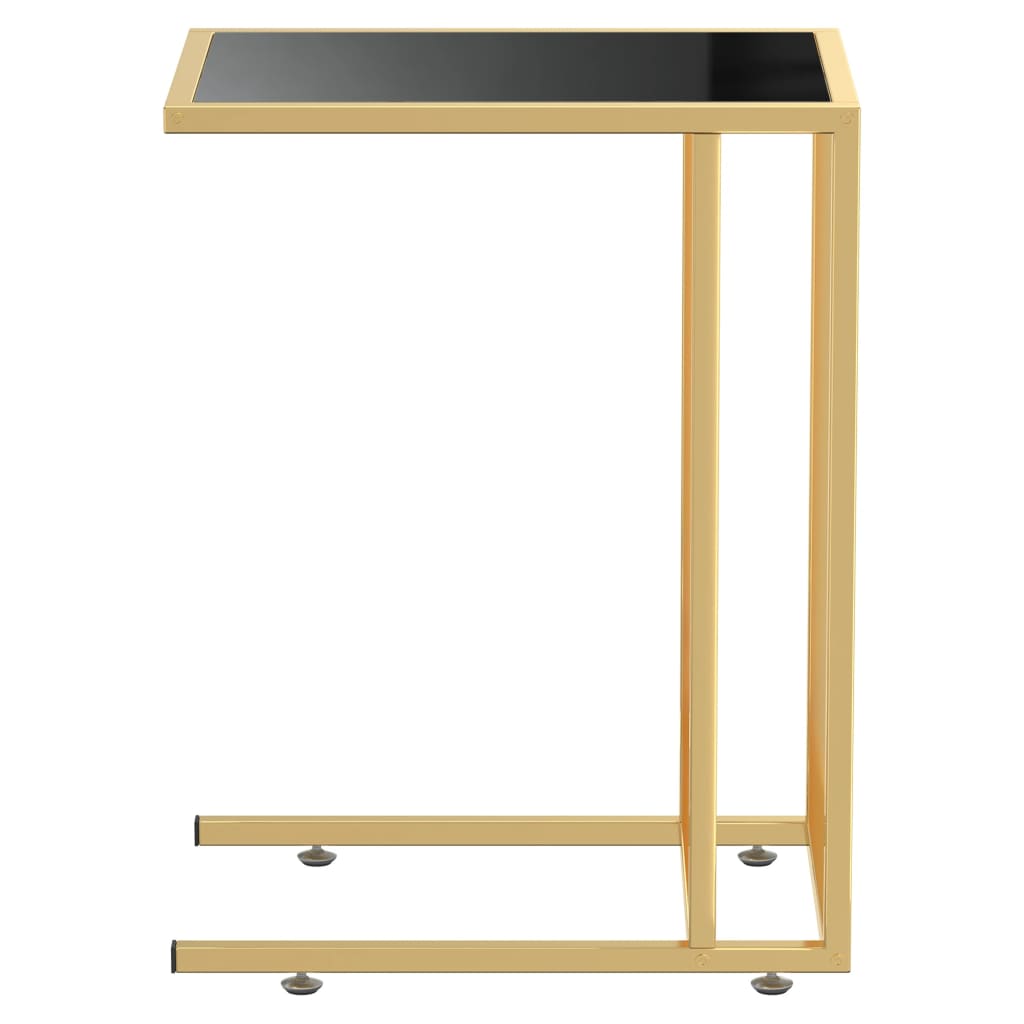 Computer bijzettafel 50x35x65 cm gehard glas zwart is nu te koop bij PeponiXL, paradijselijk wonen!