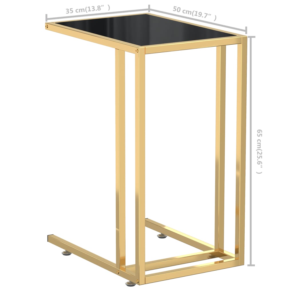 Computer bijzettafel 50x35x65 cm gehard glas zwart is nu te koop bij PeponiXL, paradijselijk wonen!