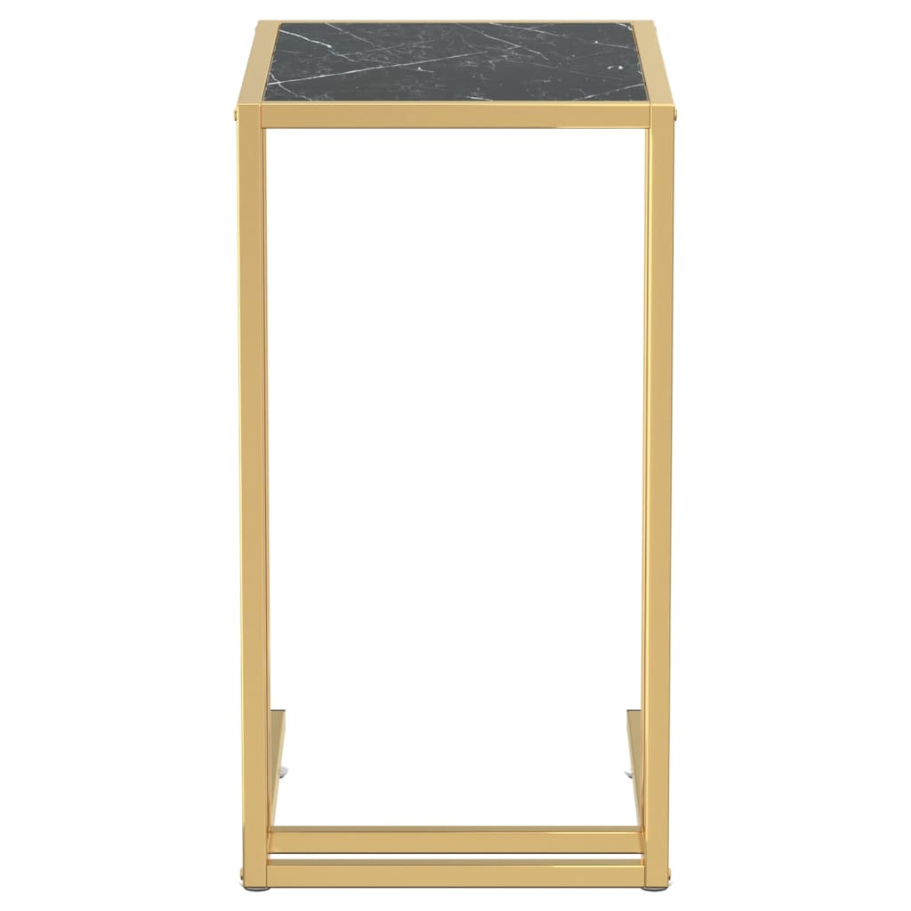 Computer bijzettafel 50x35x65 cm gehard glas zwartmarmerkleurig is nu te koop bij PeponiXL, paradijselijk wonen!