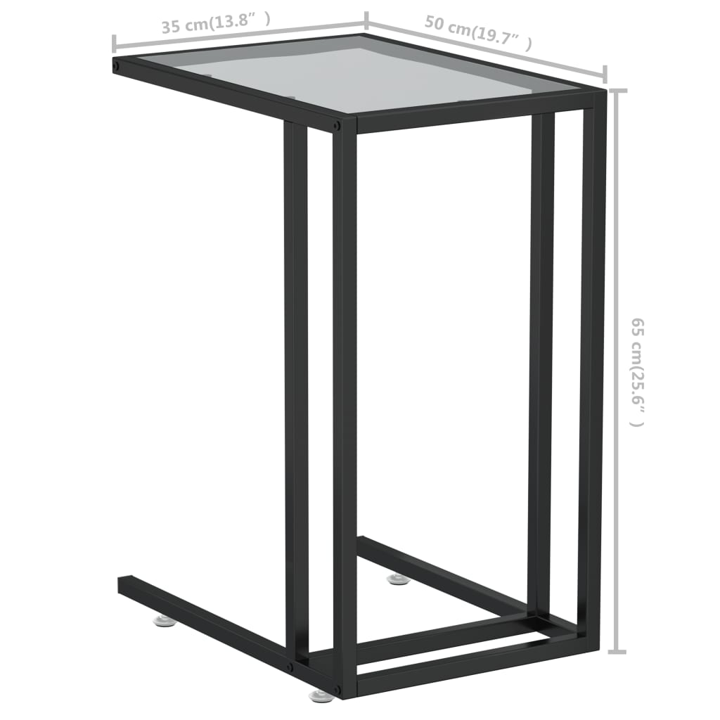 Computer bijzettafel 50x35x65 cm gehard glas transparant is nu te koop bij PeponiXL, paradijselijk wonen!