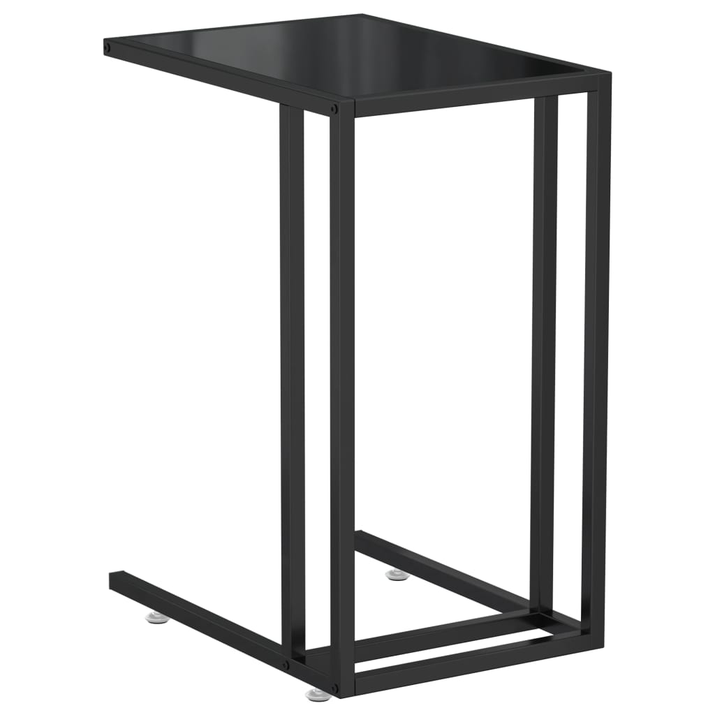 Computer bijzettafel 50x35x65 cm gehard glas zwart is nu te koop bij PeponiXL, paradijselijk wonen!