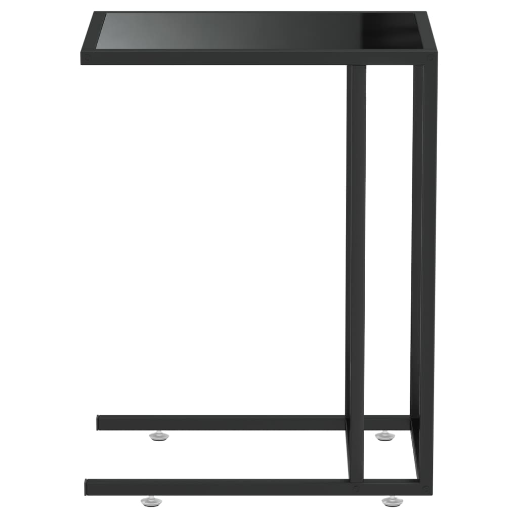 Computer bijzettafel 50x35x65 cm gehard glas zwart is nu te koop bij PeponiXL, paradijselijk wonen!