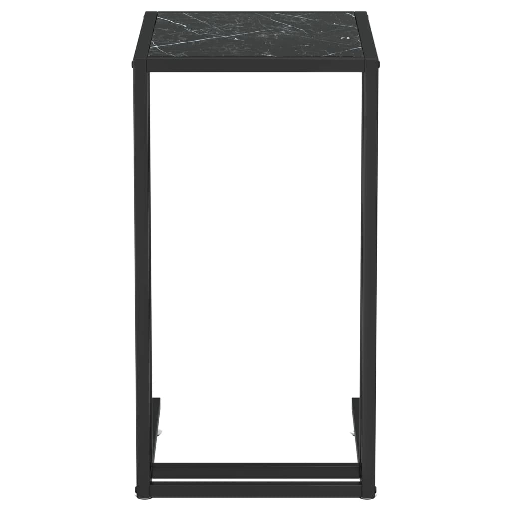 Computer bijzettafel 50x35x65 cm gehard glas zwartmarmerkleurig is nu te koop bij PeponiXL, paradijselijk wonen!