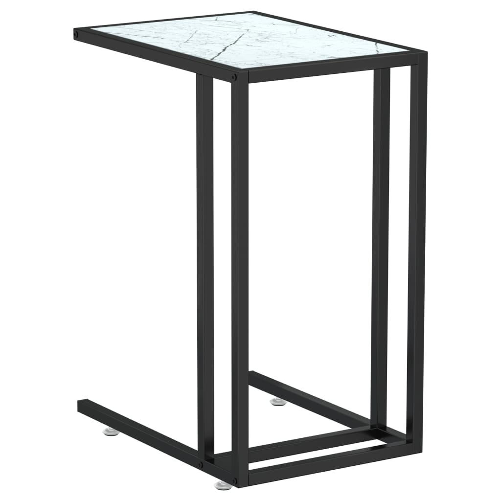 Computer bijzettafel 50x35x65 cm gehard glas witmarmerkleurig is nu te koop bij PeponiXL, paradijselijk wonen!
