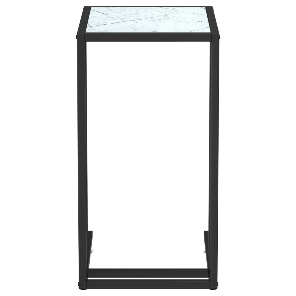 Computer bijzettafel 50x35x65 cm gehard glas witmarmerkleurig is nu te koop bij PeponiXL, paradijselijk wonen!