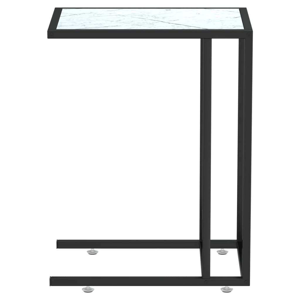 Computer bijzettafel 50x35x65 cm gehard glas witmarmerkleurig is nu te koop bij PeponiXL, paradijselijk wonen!