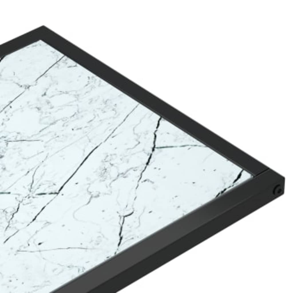 Computer bijzettafel 50x35x65 cm gehard glas witmarmerkleurig is nu te koop bij PeponiXL, paradijselijk wonen!