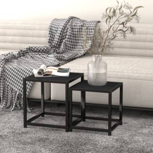 Salontafels 2 st MDF zwart is nu te koop bij PeponiXL, paradijselijk wonen!