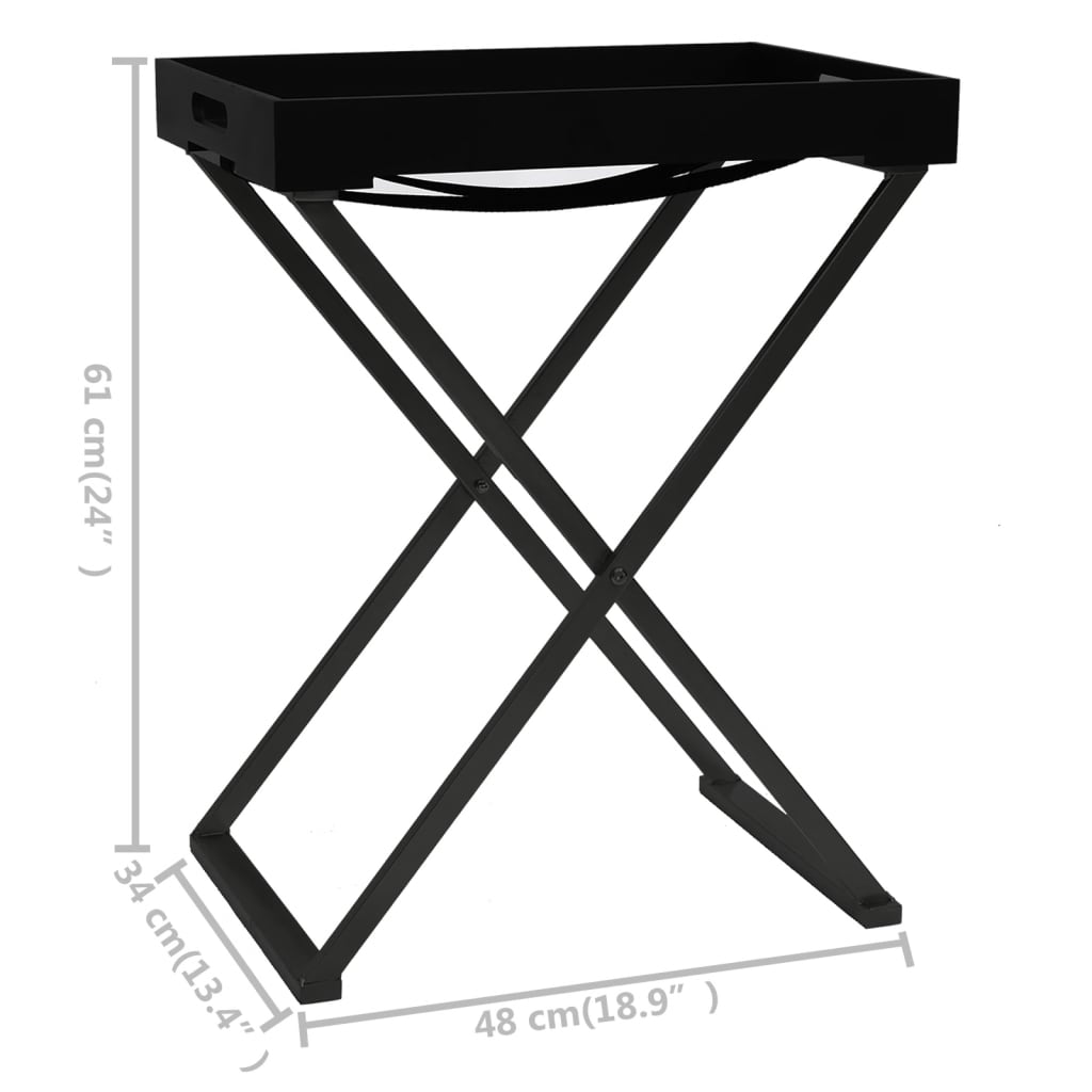 Klaptafel 48x34x61 cm MDF zwart is nu te koop bij PeponiXL, paradijselijk wonen!