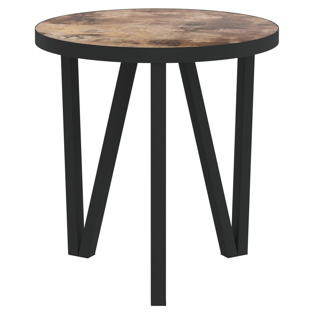 Salontafel Ø35 cm MDF zwart en geel is nu te koop bij PeponiXL, paradijselijk wonen!