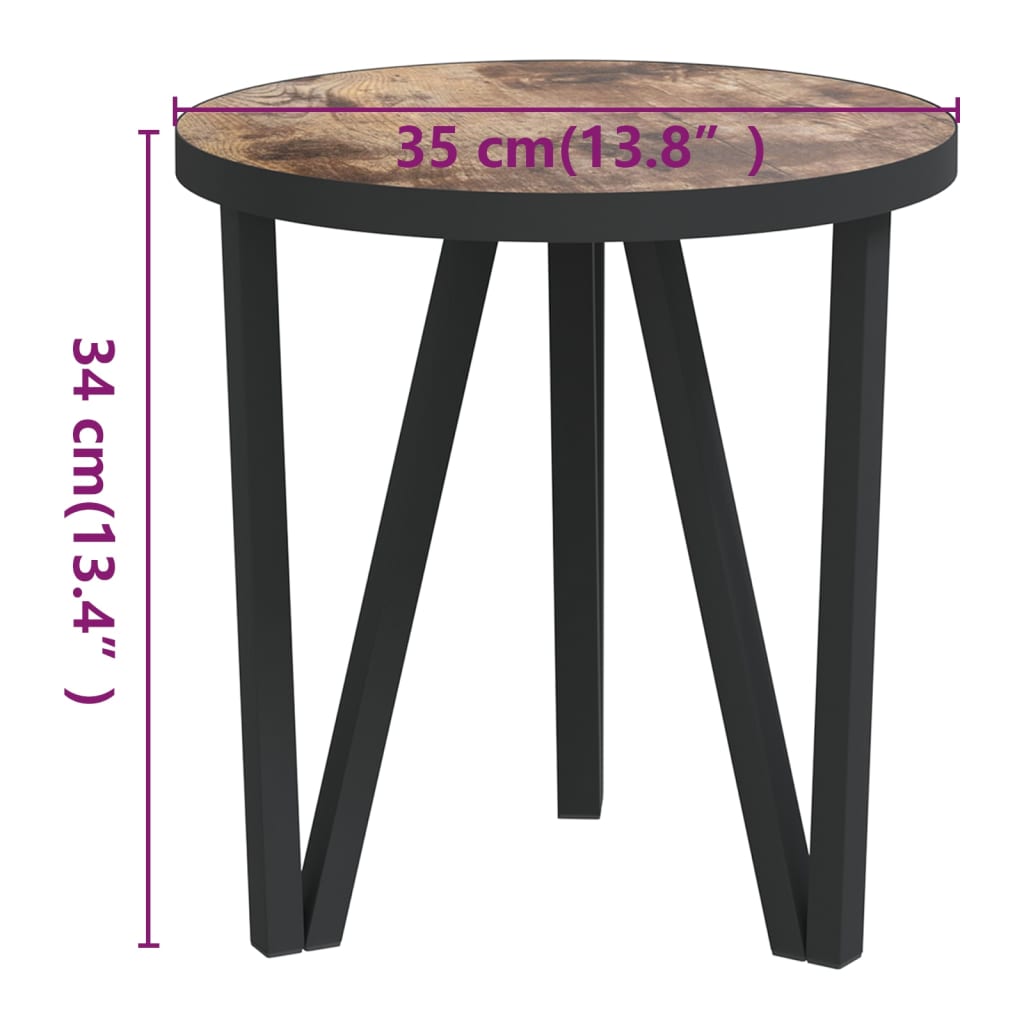 Salontafel Ø35 cm MDF zwart en geel is nu te koop bij PeponiXL, paradijselijk wonen!