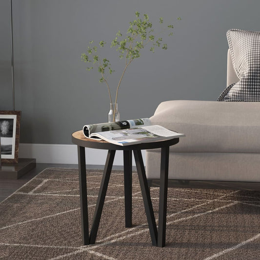 Salontafel Ø35 cm MDF zwart en geel is nu te koop bij PeponiXL, paradijselijk wonen!