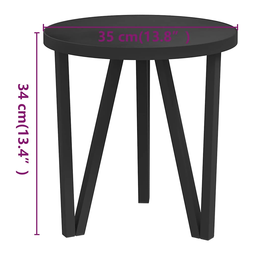 Salontafel Ø35 cm MDF zwart is nu te koop bij PeponiXL, paradijselijk wonen!