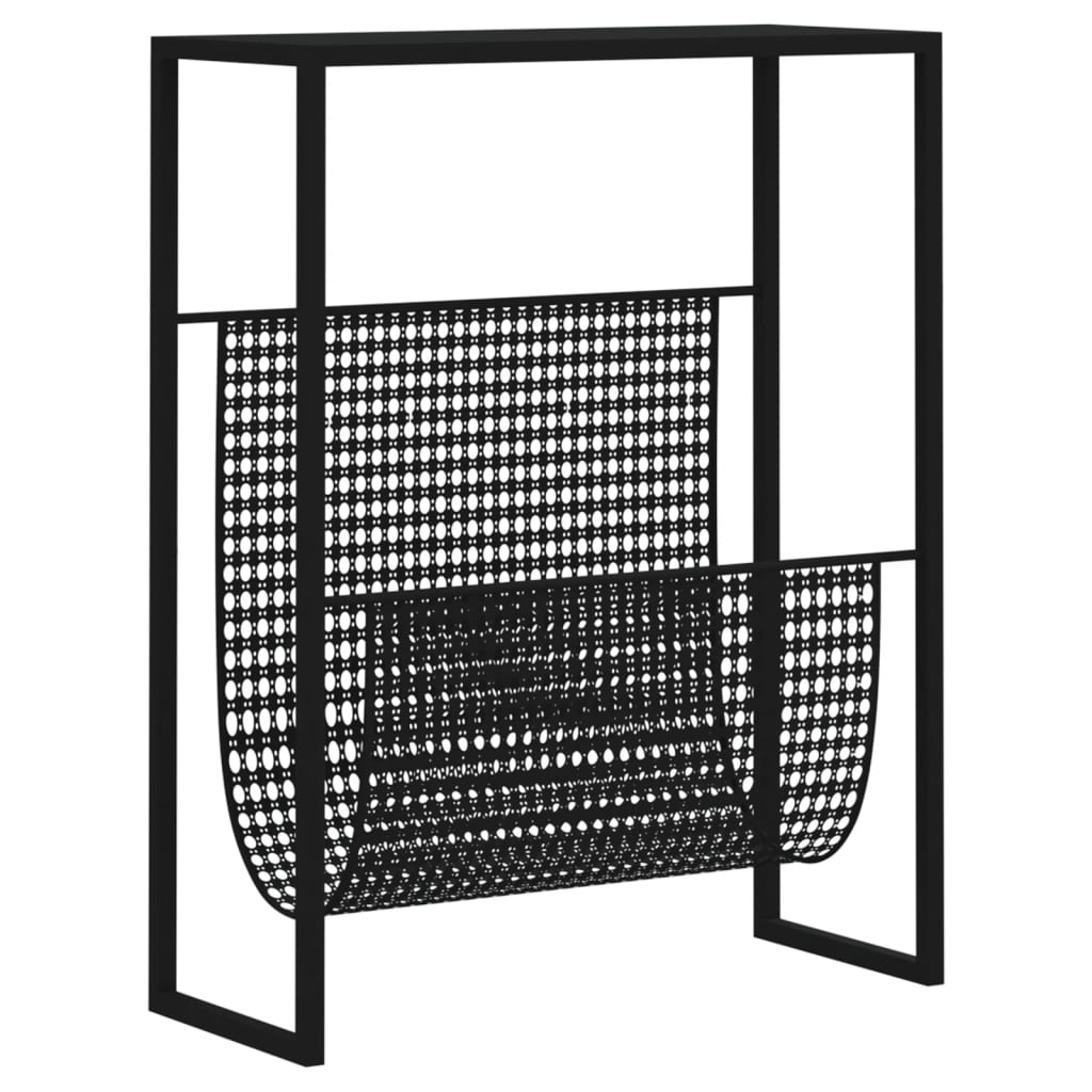 Tijdschriftenrek 35x15x45 cm staal zwart is nu te koop bij PeponiXL, paradijselijk wonen!