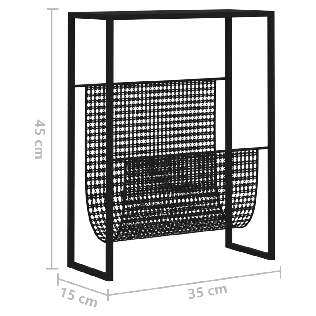 Tijdschriftenrek 35x15x45 cm staal zwart is nu te koop bij PeponiXL, paradijselijk wonen!
