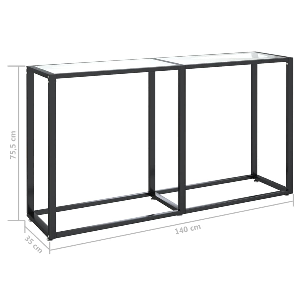 Wandtafel 140x35x75,5 cm gehard glas transparant is nu te koop bij PeponiXL, paradijselijk wonen!