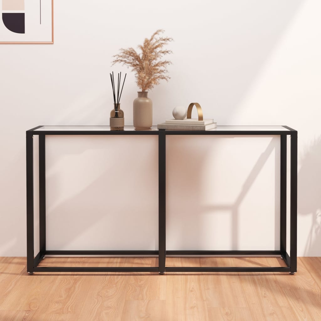 Wandtafel 140x35x75,5 cm gehard glas transparant is nu te koop bij PeponiXL, paradijselijk wonen!