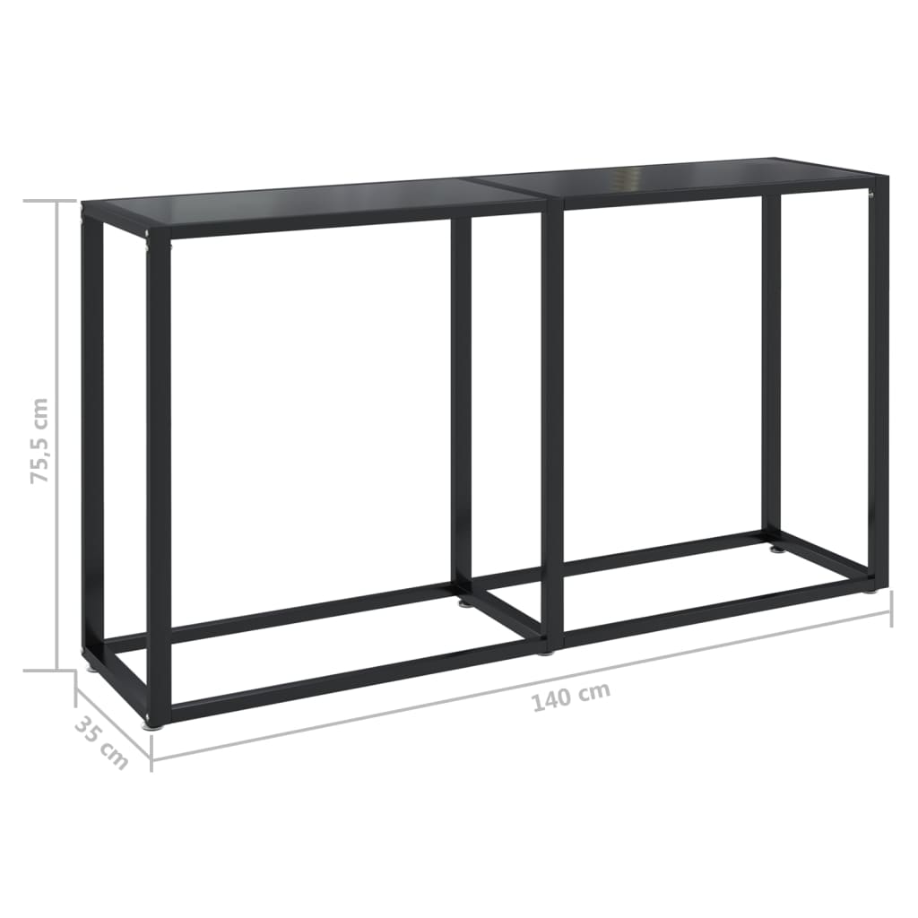Wandtafel 140x35x75,5 cm gehard glas zwart is nu te koop bij PeponiXL, paradijselijk wonen!