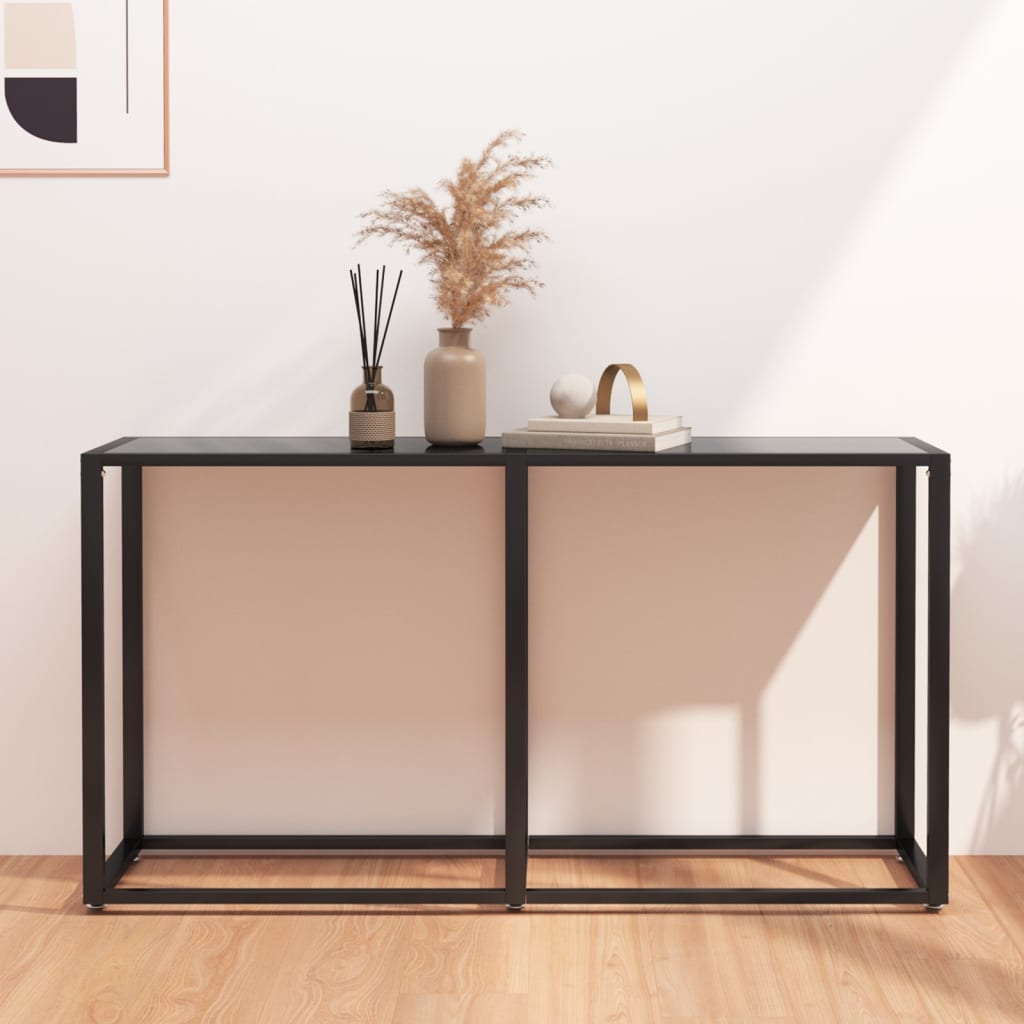 Wandtafel 140x35x75,5 cm gehard glas zwart is nu te koop bij PeponiXL, paradijselijk wonen!