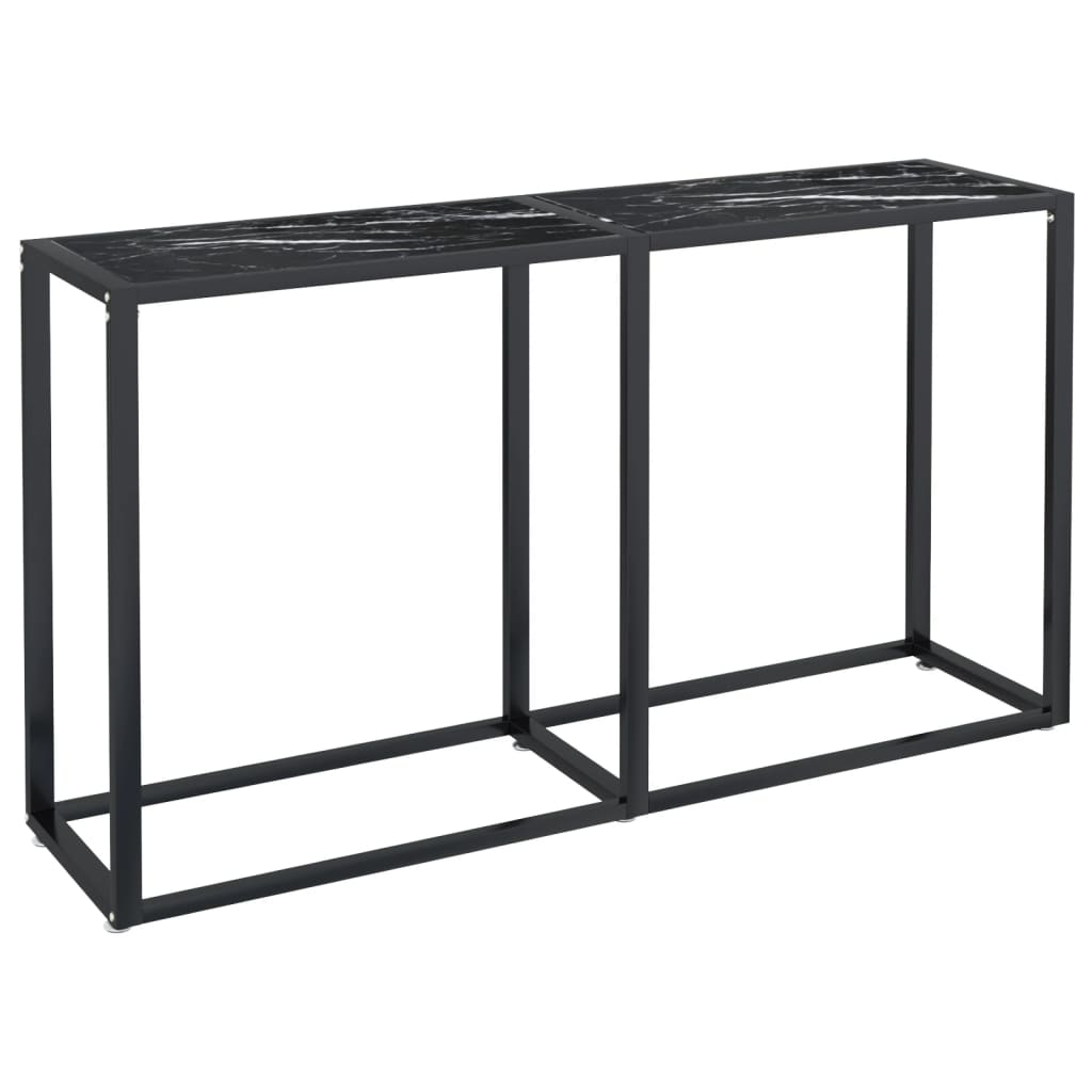 Wandtafel 140x35x75,5 cm gehard glas zwartmarmerkleurig is nu te koop bij PeponiXL, paradijselijk wonen!