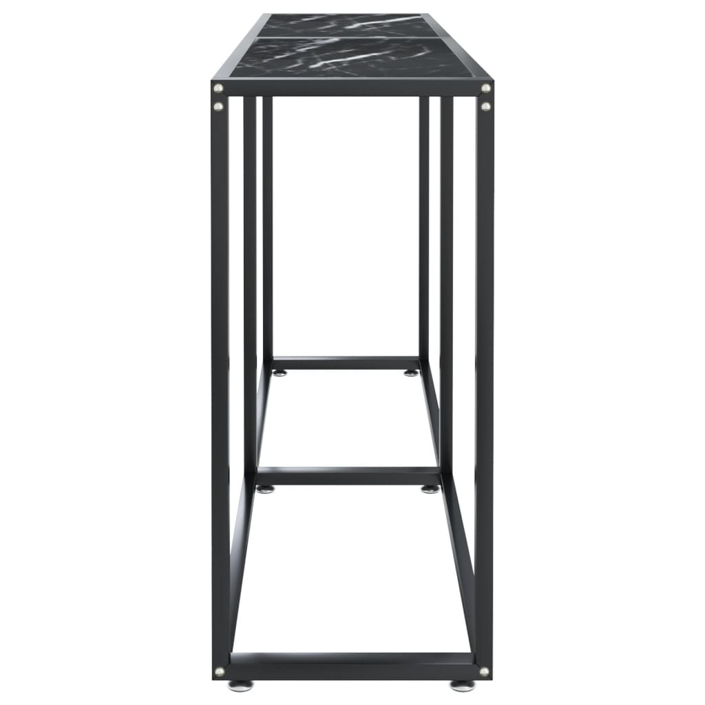 Wandtafel 140x35x75,5 cm gehard glas zwartmarmerkleurig is nu te koop bij PeponiXL, paradijselijk wonen!