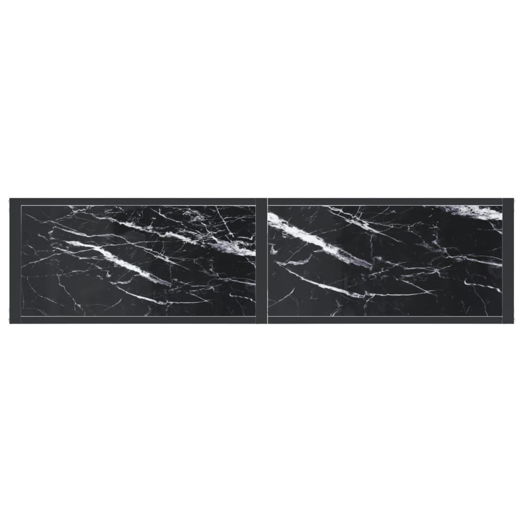 Wandtafel 140x35x75,5 cm gehard glas zwartmarmerkleurig is nu te koop bij PeponiXL, paradijselijk wonen!
