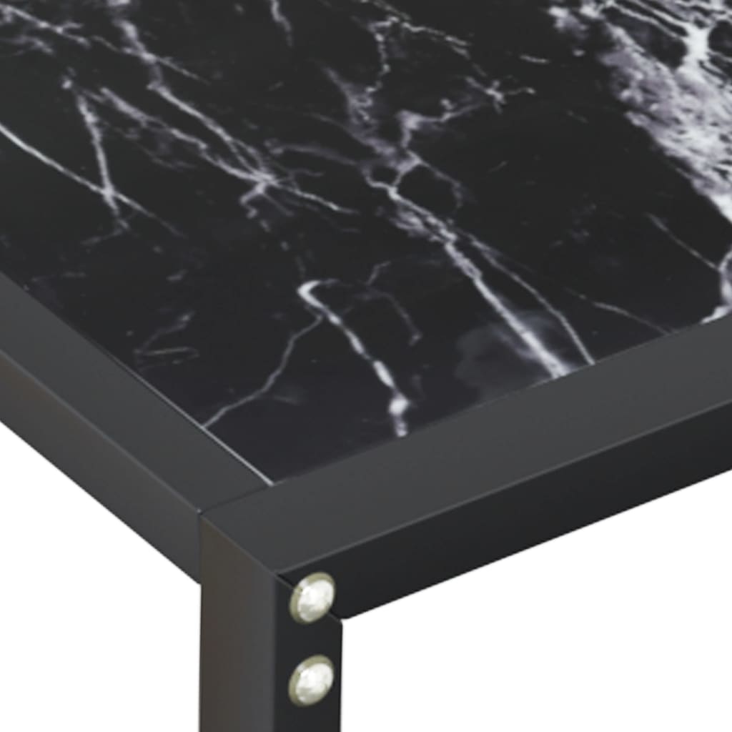 Wandtafel 140x35x75,5 cm gehard glas zwartmarmerkleurig is nu te koop bij PeponiXL, paradijselijk wonen!