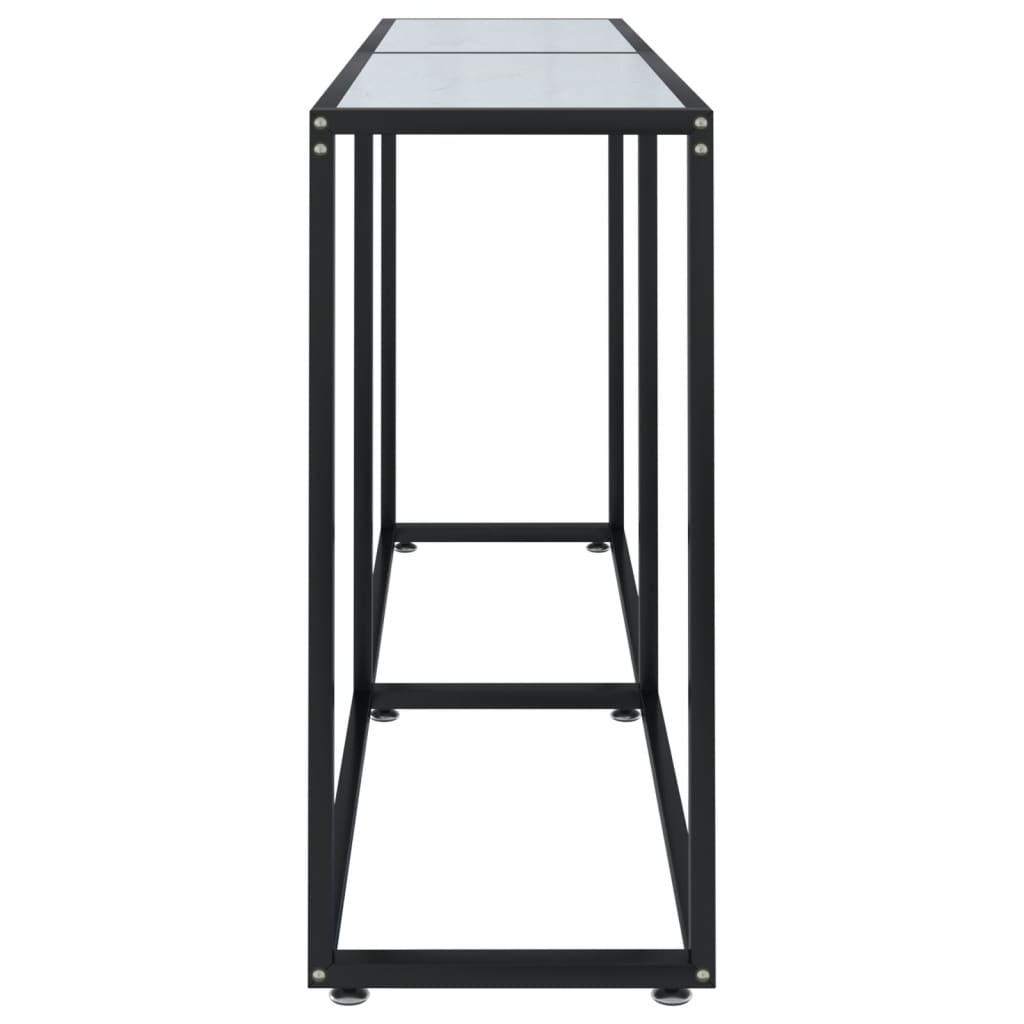 Wandtafel 160x35x75,5 cm gehard glas witmarmerkleurig is nu te koop bij PeponiXL, paradijselijk wonen!