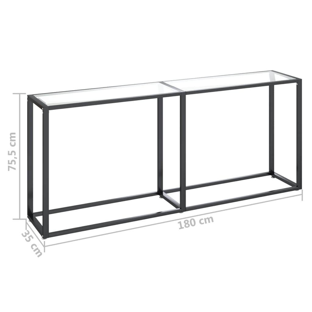 Wandtafel 180x35x75,5 cm gehard glas transparant is nu te koop bij PeponiXL, paradijselijk wonen!