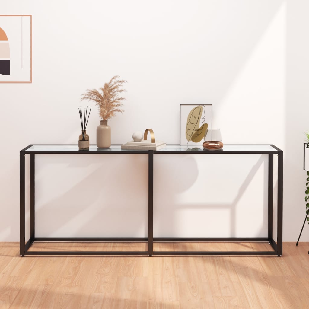 Wandtafel 180x35x75,5 cm gehard glas transparant is nu te koop bij PeponiXL, paradijselijk wonen!