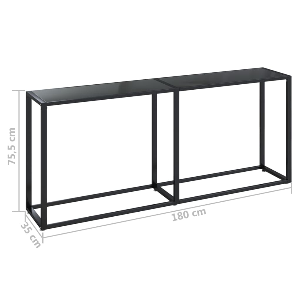 Wandtafel 180x35x75,5 cm gehard glas zwart is nu te koop bij PeponiXL, paradijselijk wonen!